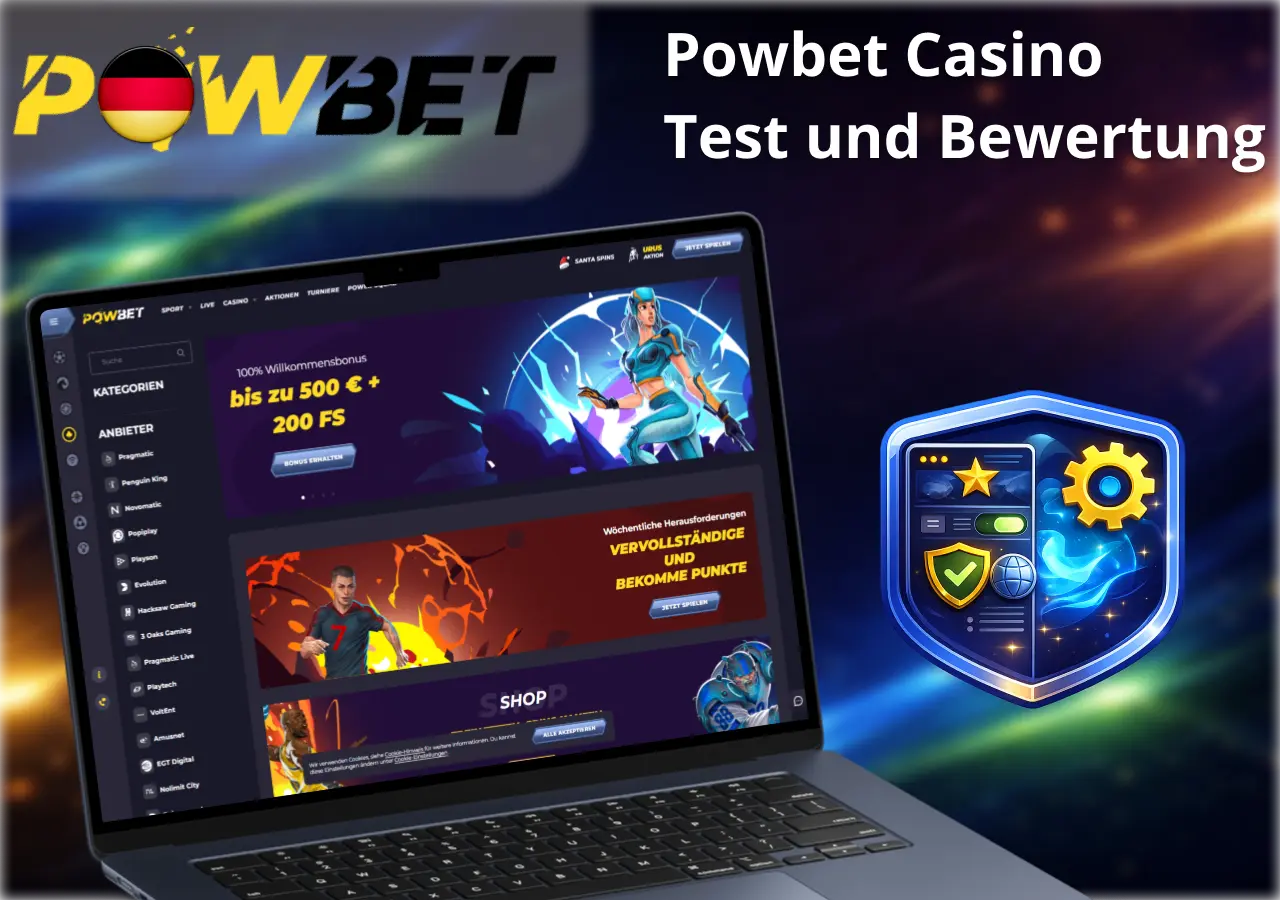 Übersicht des Casinos mit Design, Bonusbereichen und Navigation